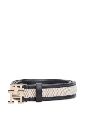 Tommy Hilfiger logo-buckle textured belt - Blue