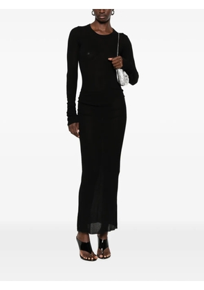 Rick Owens ribbed long-sleeve dress - Black
