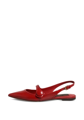 Dolce & Gabbana patent-finish button-detail sandals - Red