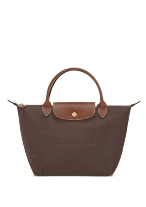 Longchamp S Le Pliage leather-trim tote bag - Brown