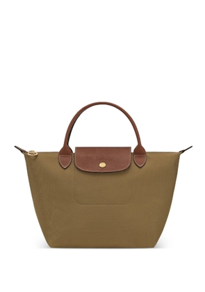 Longchamp Le Pliage leather-trim tote bag - Green