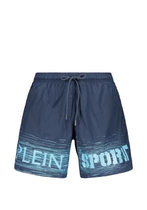 Plein Sport logo-print drawstring swim shorts - Blue