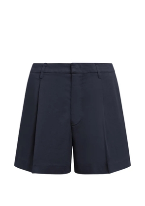 DONDUP Lori pleated logo-plaque shorts - Blue