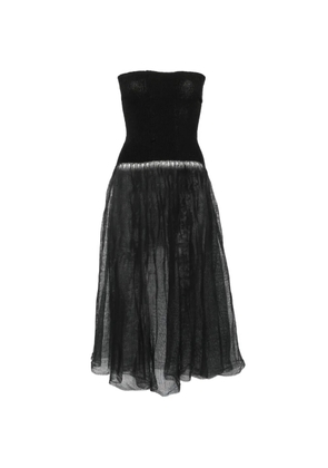 Paloma Wool Melo strapless sheer-knit midi dress - Black