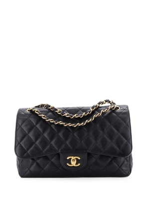 CHANEL Pre-Owned Classic Double Flap Bag Quilted Caviar Jumbo shoulder bag - Black