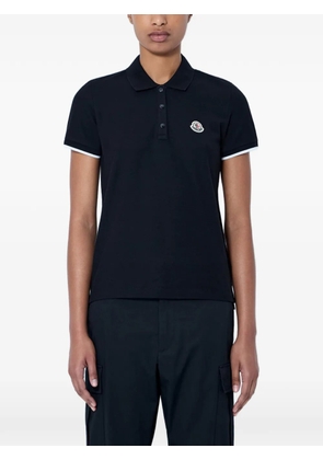 Moncler logo-patch piqué polo shirt - Black