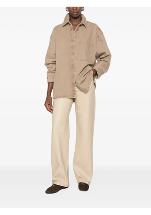 By Malene Birger logo-embroidered denim shirt - Neutrals