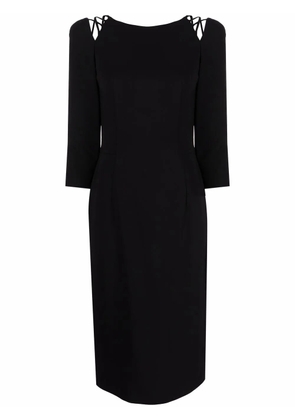 Alberta Ferretti strap-detail knee-length dress - Black