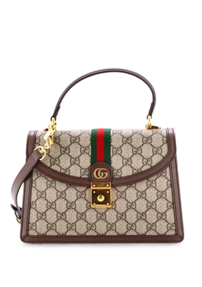 Gucci Pre-Owned Ophidia Flap Top Handle Bag GG Coated Canvas Small satchel - Brown