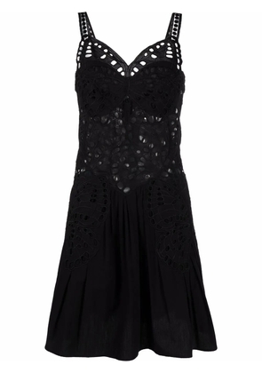 Alberta Ferretti lace style cut out dress - Black