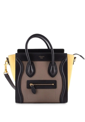 Celine Pre-Owned Tricolor Luggage Bag Leather Nano crossbody bag - Black