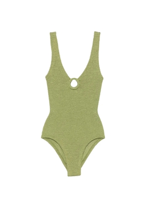 Hunza G Celine crinkle-effect swimsuit - Green