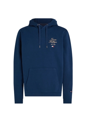 Tommy Hilfiger logo-embroidered drawstring hoodie - Blue