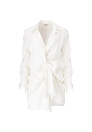 MOOS STUDIO wrap mini dress - White