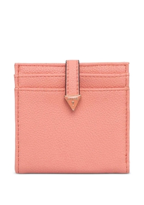 GUESS USA logo-plaque pebbled wallet - Pink