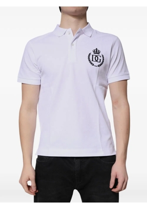Dolce & Gabbana logo-embroidered polo shirt - White