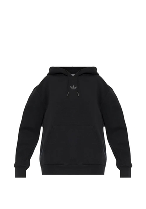adidas logo-print drawstring hoodie - Black