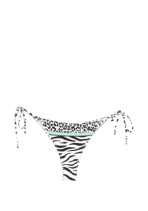 MC2 Saint Barth Marielle animal-print side-tie bikini bottoms - White