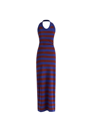 Proenza Schouler Frann striped halterneck maxi dress - Blue