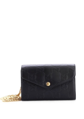 Gucci Pre-Owned Envelope Wallet on Chain Guccissima Leather shoulder bag - Black