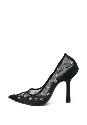 Pre-Owned Alexander Wang Delphine crystal-logo pumps - Black