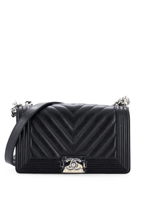 CHANEL Pre-Owned Boy Flap Bag Chevron Caviar Old Medium shoulder bag - Black