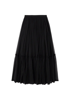 Saint Laurent tiered silk maxi skirt - Black