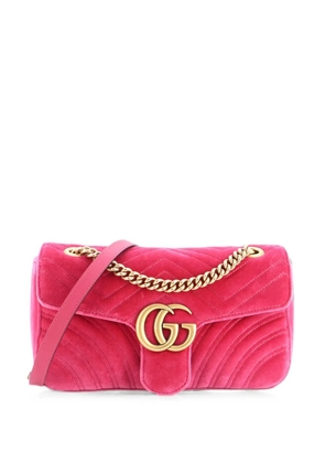 Gucci Pre-Owned GG Marmont Flap Bag Matelasse Velvet Small shoulder bag - Pink