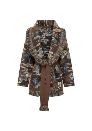 Alanui Tex-Hawaii fringed-trim cardigan - Brown