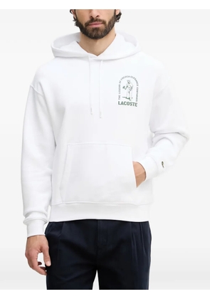 Lacoste graphic-print drawstring hoodie - White