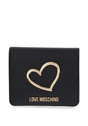 Love Moschino heart-plaque logo-lettering wallet - Black