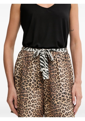 LIU JO leopard-print zebra-pattern shorts - Brown