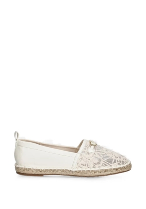 LIU JO lace-panel logo-plaque espadrilles - White