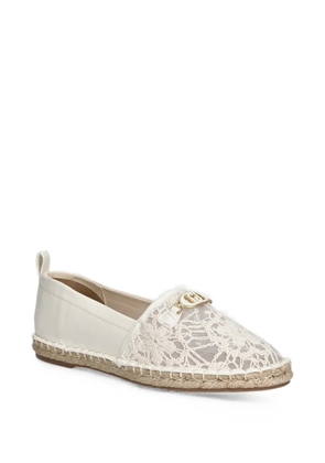 LIU JO lace-panel logo-plaque espadrilles - White