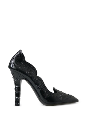 Dolce & Gabbana Cinderella floral-embossed heeled pumps - Black
