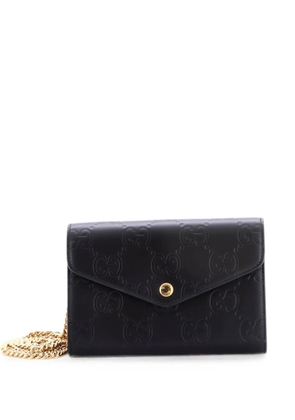 Gucci Pre-Owned Envelope Wallet on Chain Guccissima Leather shoulder bag - Black