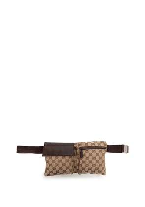 Gucci Pre-Owned 2000-2015 GG Canvas Double Pocket belt bag - Neutrals