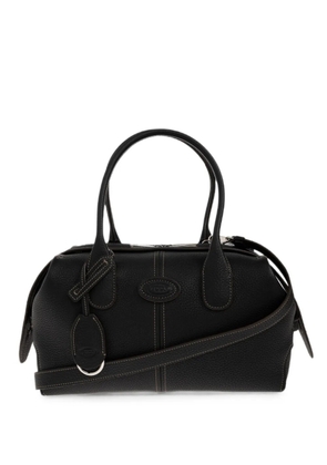 Tod's logo-patch pebbled leather shoulder bag - Black