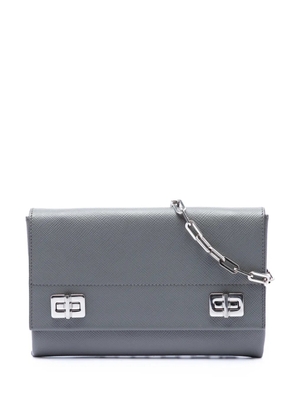 Prada Pre-Owned 2013-2026 Saffiano Cuir Twist Lock Chain Flap crossbody bag - Grey