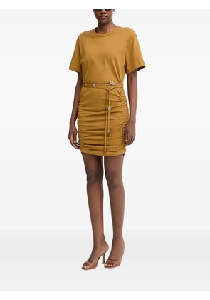PINKO belted ruched mini dress - Brown