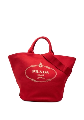 Prada Pre-Owned 2013-2026 Canvas Canapa Logo satchel - Red