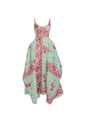 ERDEM floral-print asymmetric-hem dress - Green