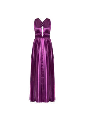 Ulla Johnson Lena pleated satin-finish maxi dress - Purple