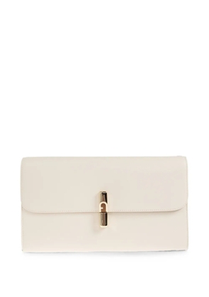 Furla Iride logo-clasp leather clutch bag - White
