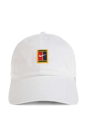 Nike logo-patch baseball cap - White
