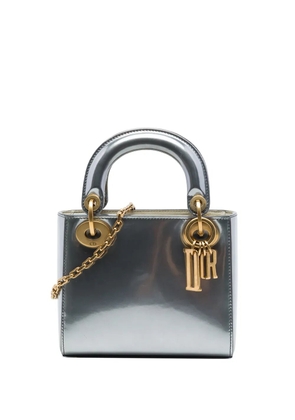 Christian Dior Pre-Owned 2018 Mini Metallic Patent Lady Dior satchel - Silver