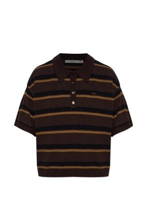 Gestuz striped short-sleeve polo shirt - Brown
