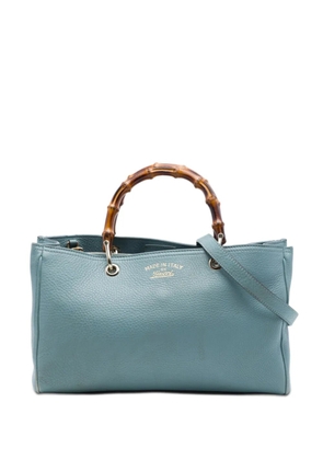 Gucci Pre-Owned 2016-2026 Medium Calfskin Bamboo Shopper satchel - Blue