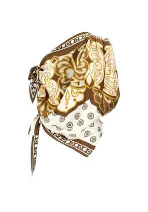 La DoubleJ Foulard cocoon placée-print top - Brown