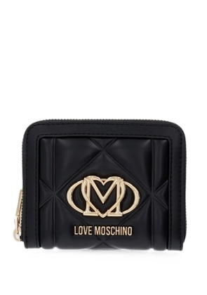Love Moschino quilted logo-plaque wallet - Black
